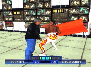 WCW Mayhem Booker T vs Bischoff Backstage Sony Playstation