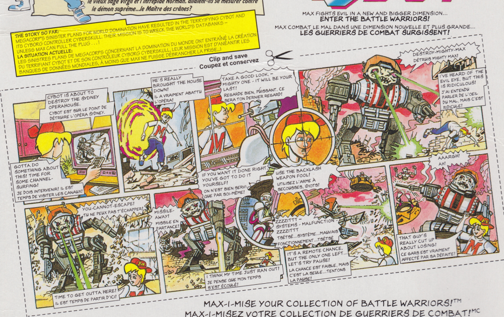 Mighty Max Shuts Down Cybot Playset Comic Card