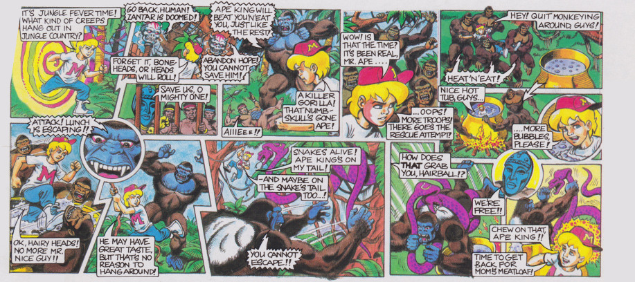 Mighty Max Tangles with the Ape King - Comic Card Back